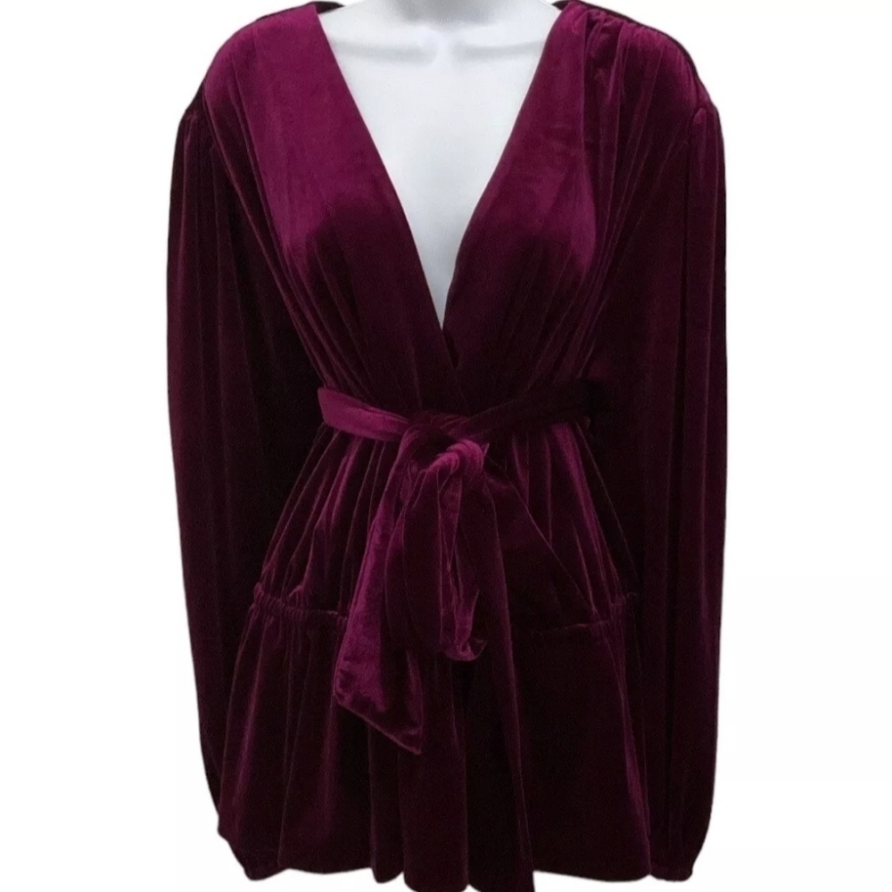 Lauren Ralph Lauren Velvet Wrap Top Size 3X NWT